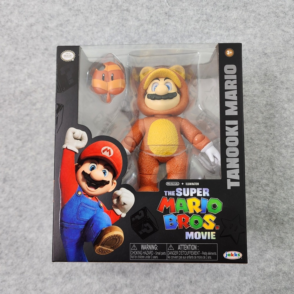 The Super Mario Bros Movie TANOOKI MARIO 5" Figure 2023 Jakks Pacific Nintendo
